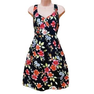 Floral strapped empire waist dress women size 8/10
